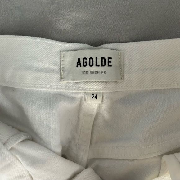 Agolde White Denim Bermuda Short - Picture 4 of 5